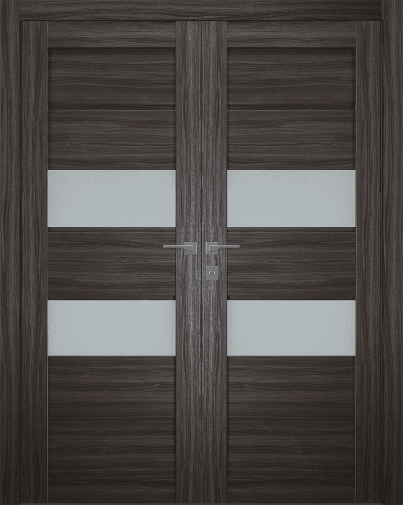 DESSA VETRO GRAY OAK DOUBLE BELLDINNI MODERN INTERIOR DOOR - 1