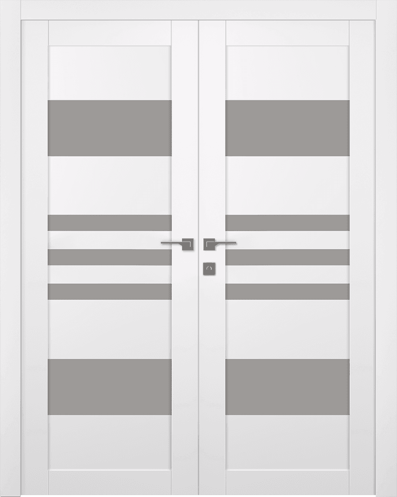 LETI VETRO SNOW WHITE DOUBLE BELLDINNI MODERN INTERIOR DOOR - 1