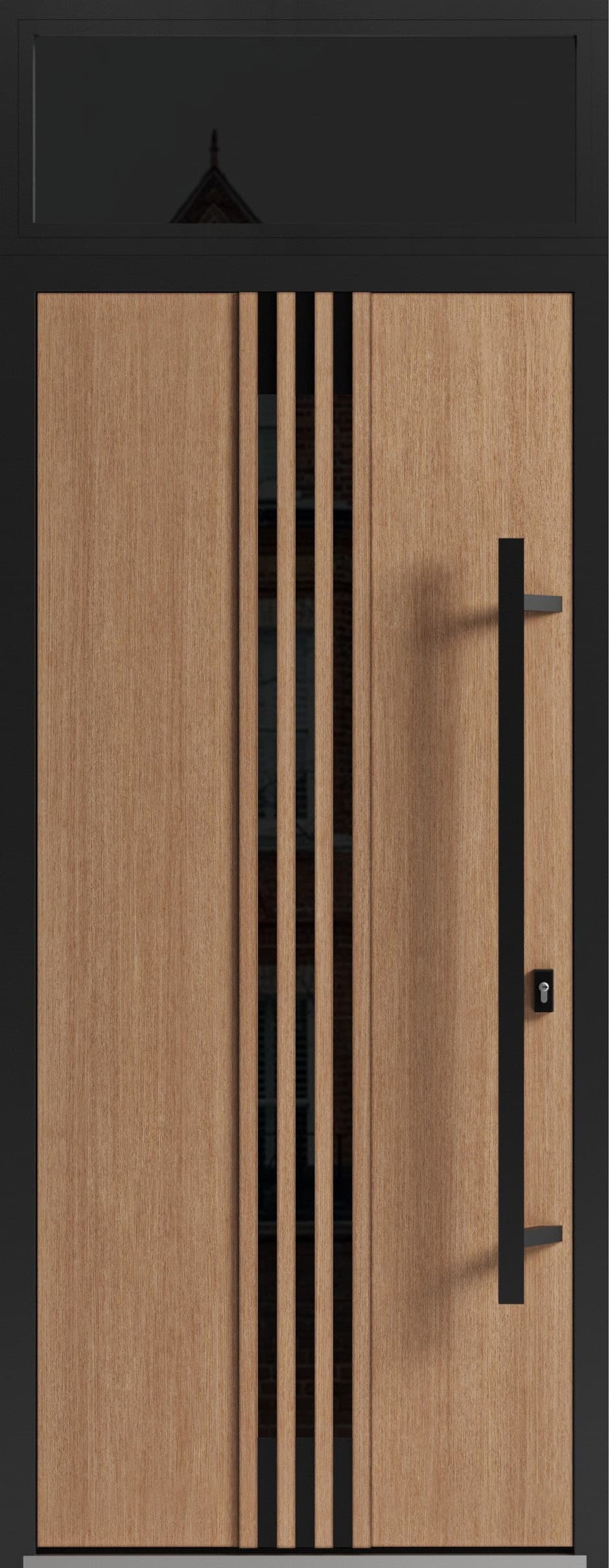 Single metal-aluminum modern exterior door Ronex 1055 8ft - 5