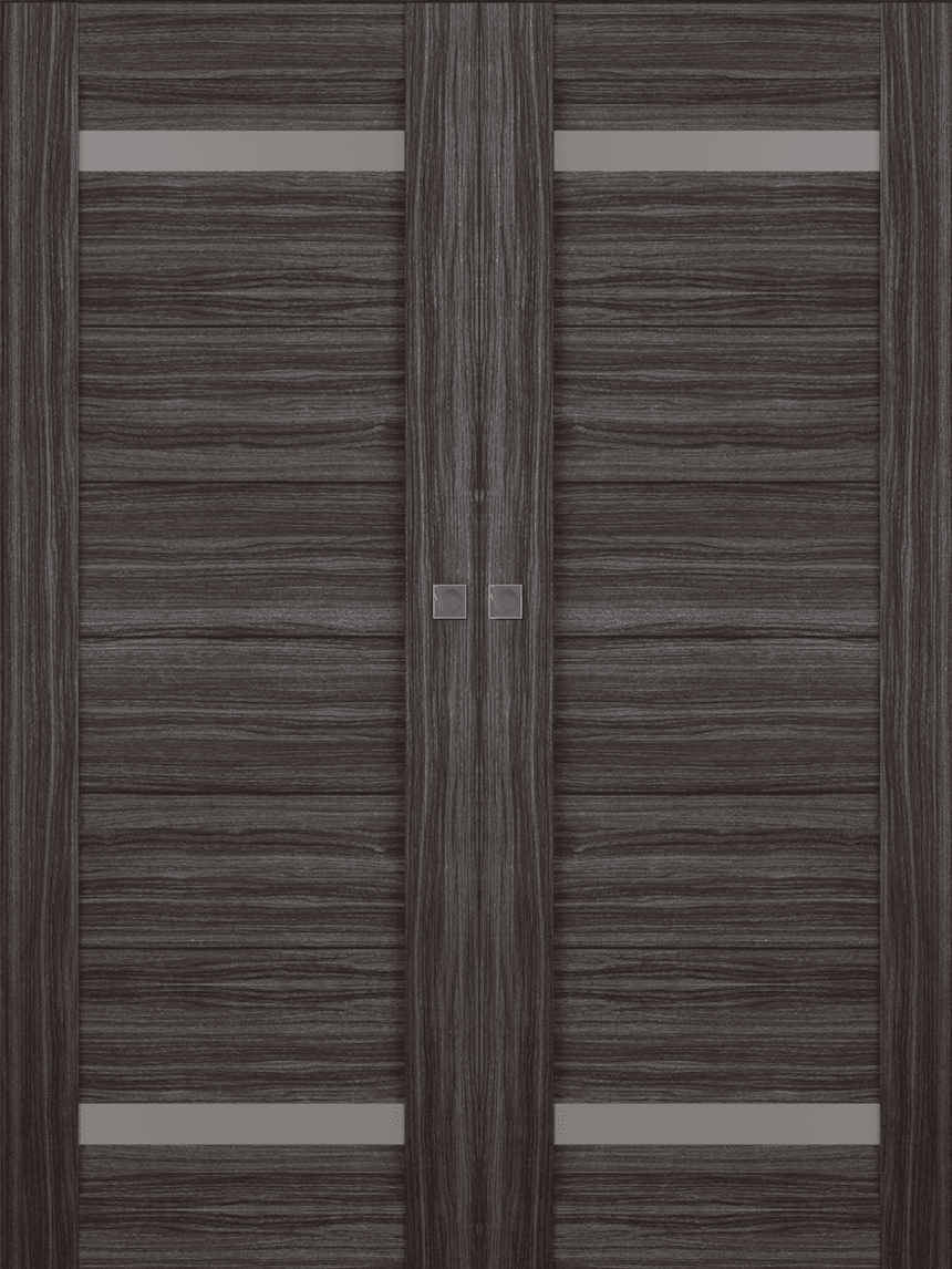 PERLA VETRO GRAY OAK DOUBLE MAGIC BELLDINNI MODERN INTERIOR DOOR - 1