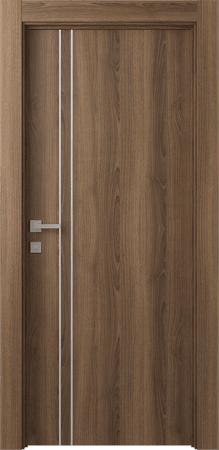 OPTIMA 2V PECAN NUTWOOD SWING DOORS BELLDINNI MODERN INTERIOR DOOR