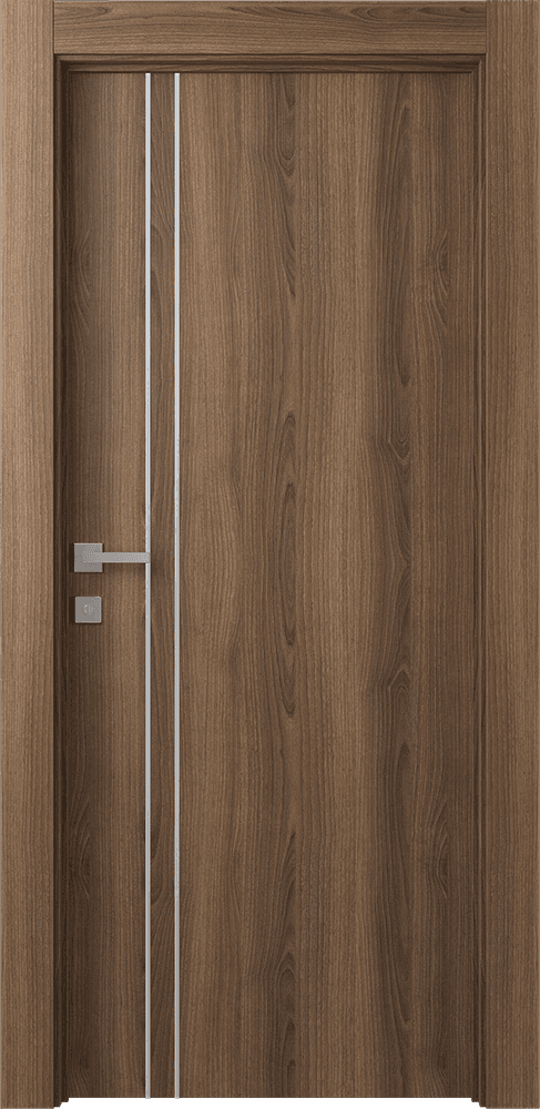 OPTIMA 2V PECAN NUTWOOD SWING DOORS BELLDINNI MODERN INTERIOR DOOR