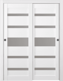 GINA VETRO BIANCO NOBLE BYPASS DOORS BELLDINNI MODERN INTERIOR DOOR - 1