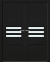 DOME VETRO BLACK MATTE DOUBLE BELLDINNI MODERN INTERIOR DOOR - 1