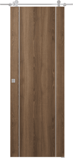 OPTIMA 2U PECAN NUTWOOD DOUBLE BARN DOORS BELLDINNI MODERN INTERIOR DOOR - 1