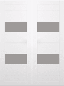 VITA VETRO SNOW WHITE DOUBLE BI-FOLD BELLDINNI MODERN INTERIOR DOOR - 2