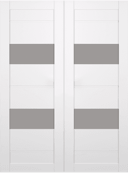 VITA VETRO SNOW WHITE DOUBLE BI-FOLD BELLDINNI MODERN INTERIOR DOOR - 2