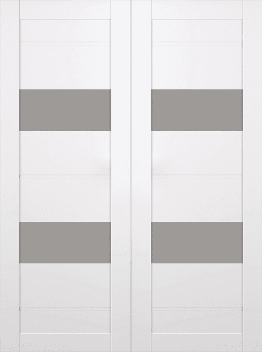 VITA VETRO SNOW WHITE DOUBLE BI-FOLD BELLDINNI MODERN INTERIOR DOOR - 2