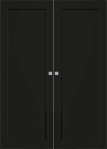 SHAKER 1 PANEL BLACK MATTE DOUBLE MAGIC BELLDINNI MODERN INTERIOR DOOR - 1