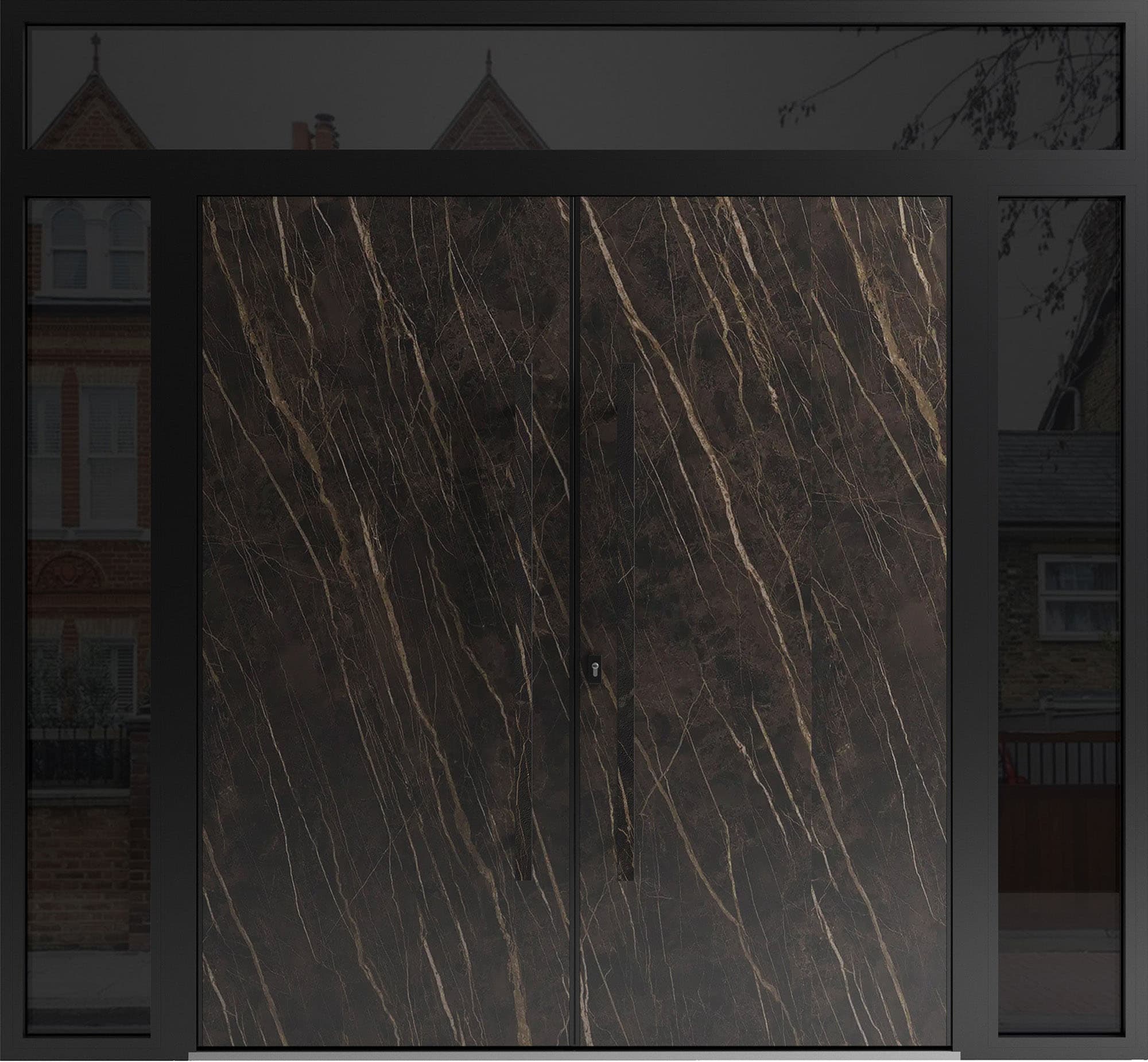Double metal-aluminum modern exterior door Dekton 0118 - 6