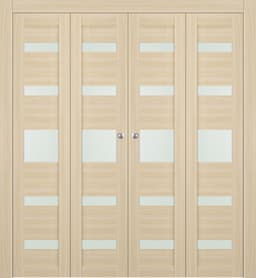 AVON 07-05 VETRO LOIRE ASH DOUBLE BI-FOLD DOORS BELLDINNI MODERN INTERIOR DOOR - 1