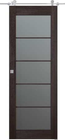 AVON 5 LITE VETRO VERALINGA OAK DOUBLE BARN BELLDINNI MODERN INTERIOR DOOR - 1