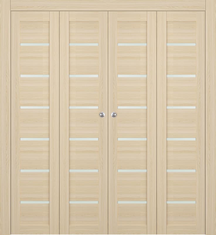 AVON 07-02 VETRO LOIRE ASH DOUBLE BI-FOLD DOORS BELLDINNI MODERN INTERIOR DOOR - 1