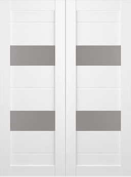 VITA VETRO BIANCO NOBLE DOUBLE BI-FOLD BELLDINNI MODERN INTERIOR DOOR - 2