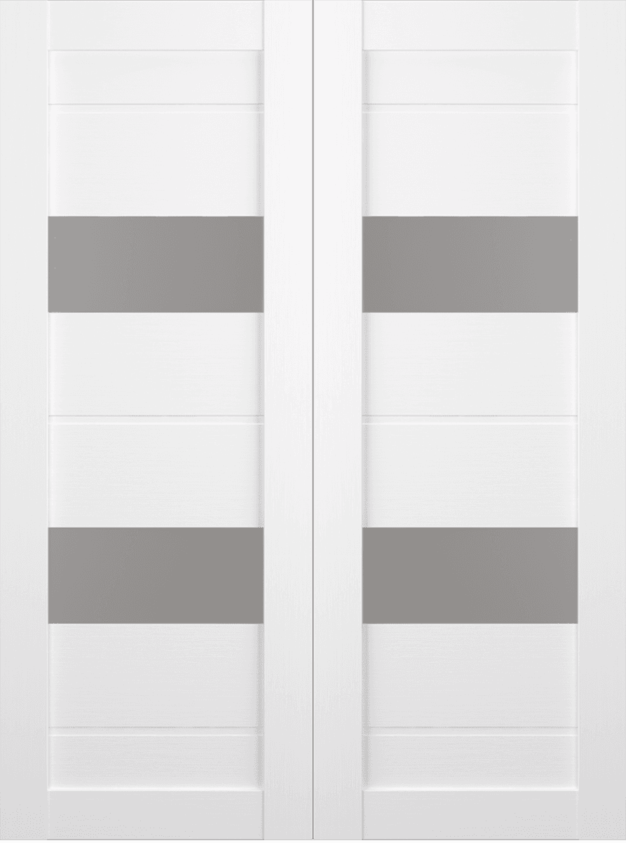 VITA VETRO BIANCO NOBLE DOUBLE BI-FOLD BELLDINNI MODERN INTERIOR DOOR - 2