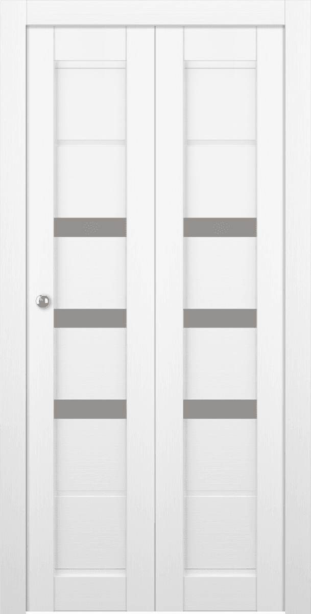 RITA VETRO BIANCO NOBLE DOUBLE BI-FOLD BELLDINNI MODERN INTERIOR DOOR - 1