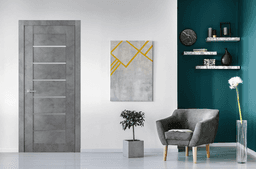 AVON 07-02 VETRO DARK URBAN DOUBLE INVISIBLE METAL FRAME BELLDINNI MODERN INTERIOR DOOR - 2