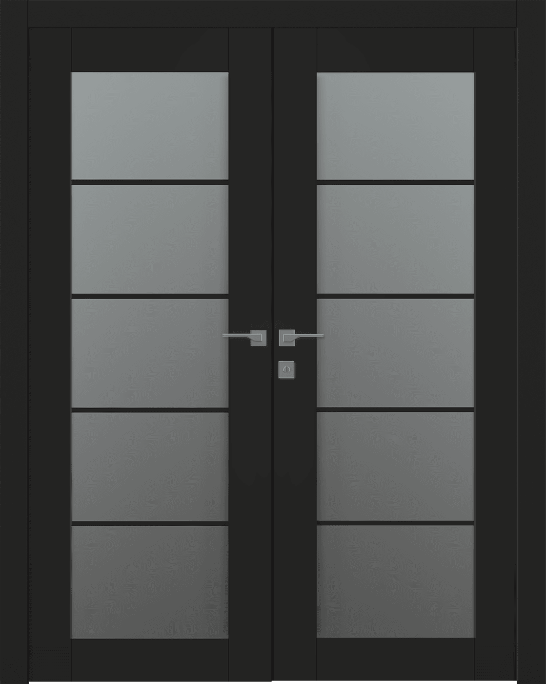 AVON 5 LITE VETRO BLACK MATTE DOUBLE BELLDINNI MODERN INTERIOR DOOR - 1