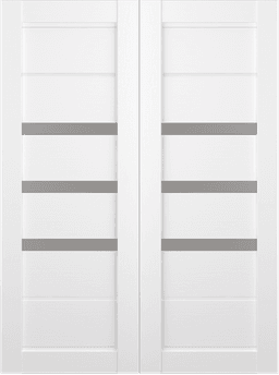 RITA VETRO BIANCO NOBLE DOUBLE BARN BELLDINNI MODERN INTERIOR DOOR - 2