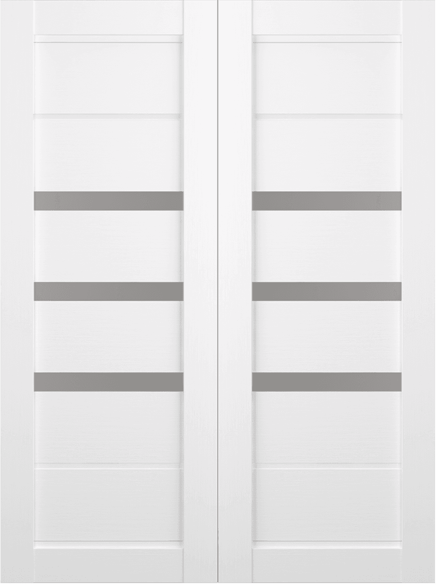 RITA VETRO BIANCO NOBLE DOUBLE BARN BELLDINNI MODERN INTERIOR DOOR - 2