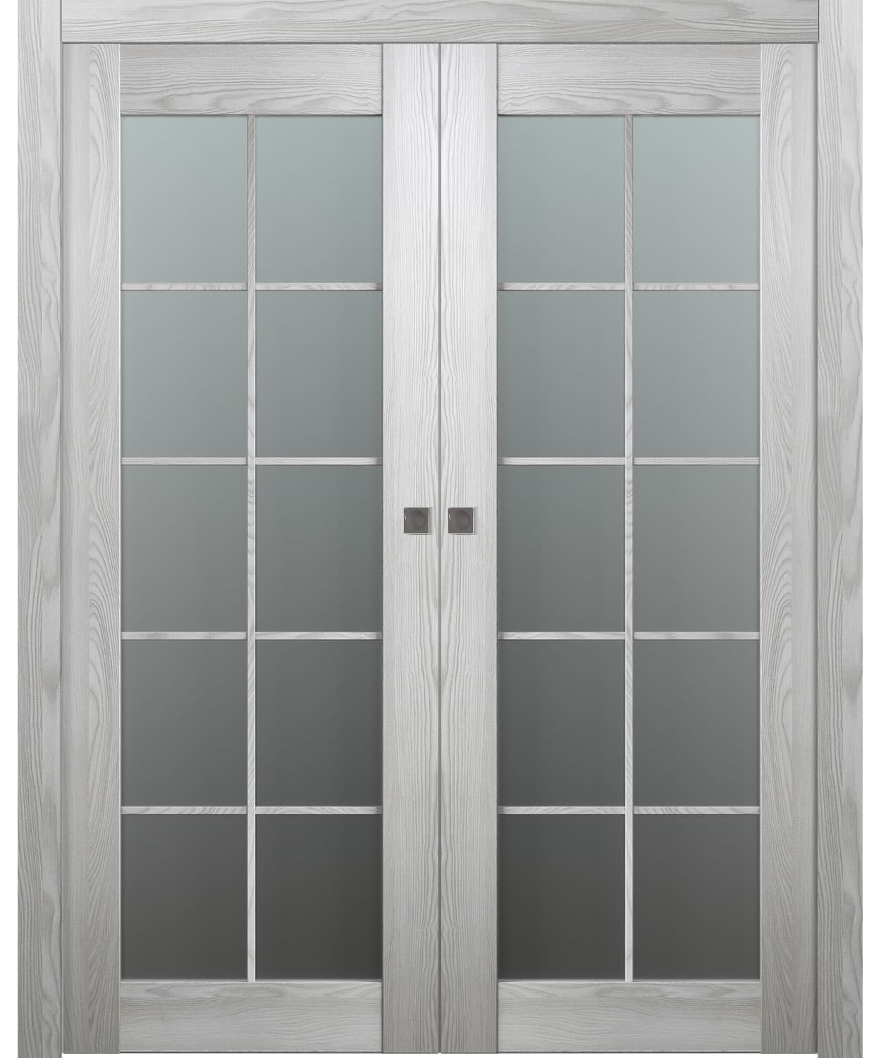 AVON 10 LITE VETRO RIBEIRA ASH DOUBLE POCKET BELLDINNI MODERN INTERIOR DOOR - 1