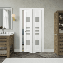 LETI VETRO BIANCO NOBLE BI-FOLD BELLDINNI MODERN INTERIOR DOOR - 2