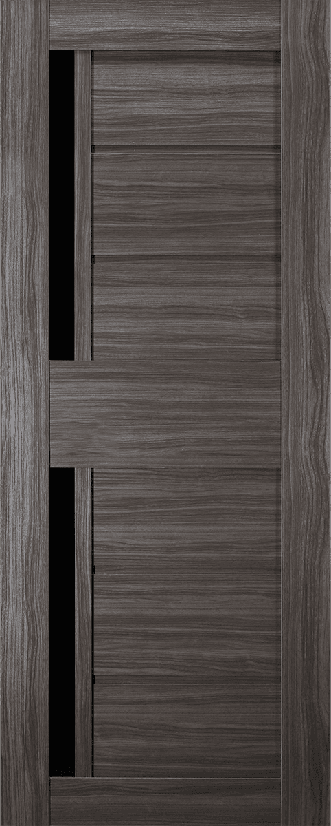 ESTA BLACK VETRO GRAY OAK SLAB BELLDINNI MODERN INTERIOR DOOR - 1