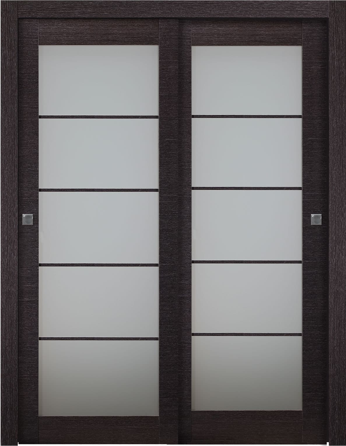 AVANTI 5 LITE VETRO BLACK APRICOT BYPASS BELLDINNI MODERN INTERIOR DOOR - 1