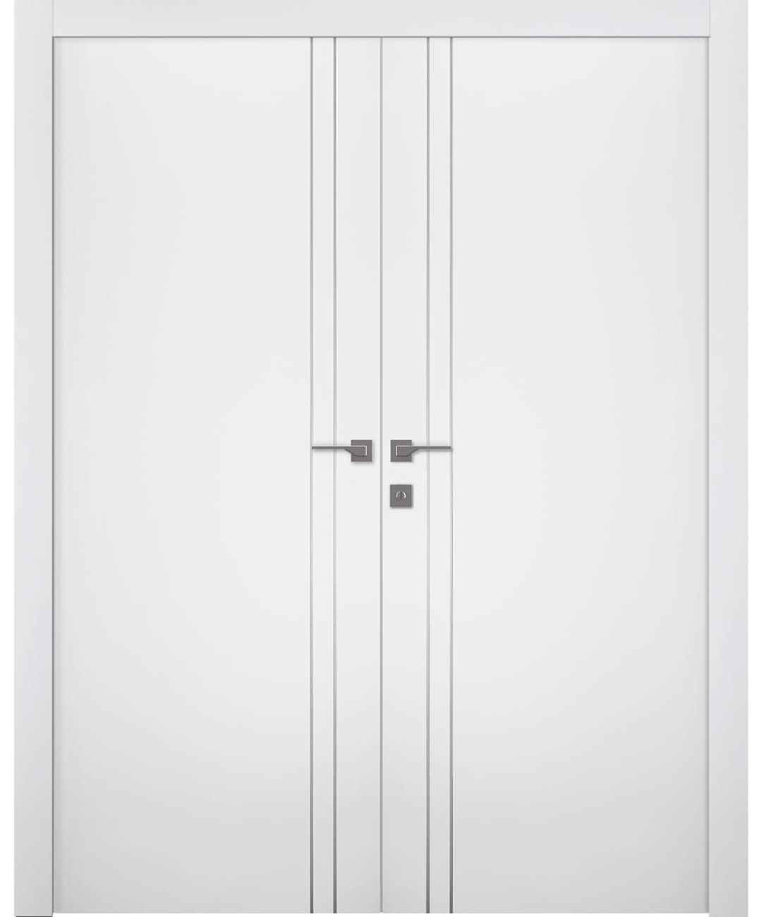 PALLADIO 2V BIANCO NOBLE DOUBLE BELLDINNI MODERN INTERIOR DOOR - 1