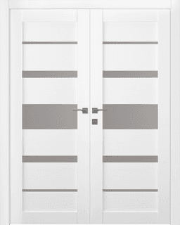 KINA VETRO BIANCO NOBLE DOUBLE DOORS BELLDINNI MODERN INTERIOR DOOR - 1