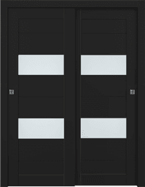 BERTA VETRO BLACK MATTE BYPASS BELLDINNI MODERN INTERIOR DOOR - 1