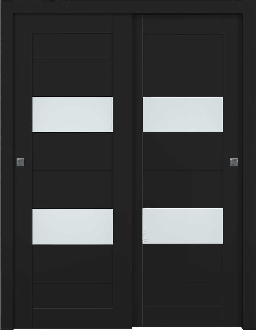 BERTA VETRO BLACK MATTE BYPASS BELLDINNI MODERN INTERIOR DOOR - 1