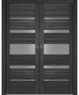 KINA VETRO GRAY OAK DOUBLE POCKET DOORS BELLDINNI MODERN INTERIOR DOOR - 1
