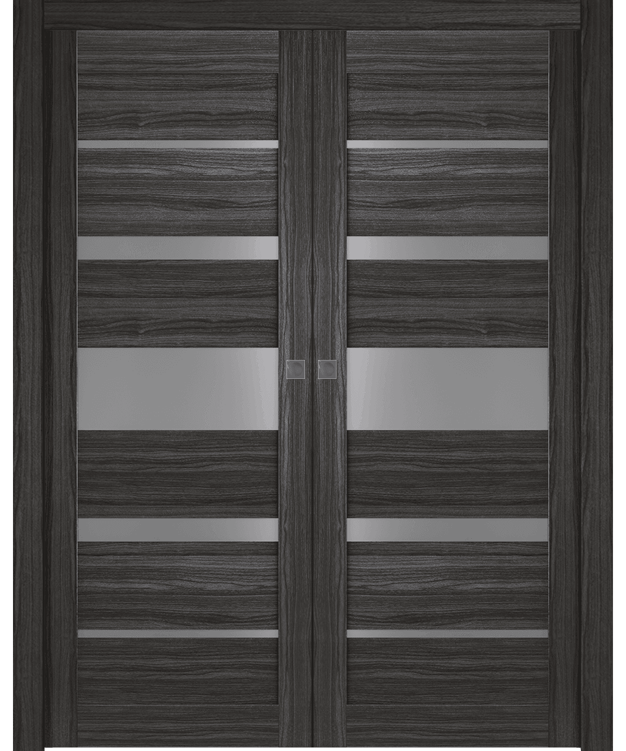 KINA VETRO GRAY OAK DOUBLE POCKET DOORS BELLDINNI MODERN INTERIOR DOOR - 1