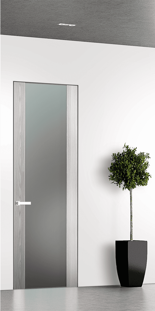 AVON 202 VETRO RIBEIRA ASH INVISIBLE METAL FRAME BELLDINNI MODERN INTERIOR DOOR - 1