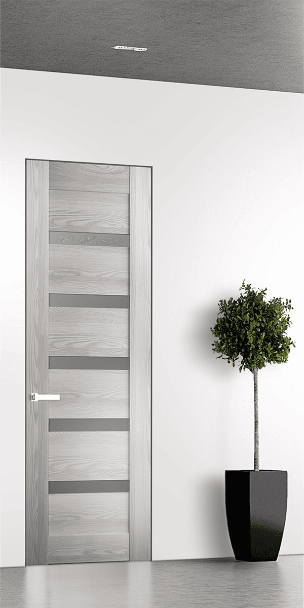 AVON 07-04 VETRO RIBEIRA ASH INVISIBLE METAL FRAME BELLDINNI MODERN INTERIOR DOOR - 1