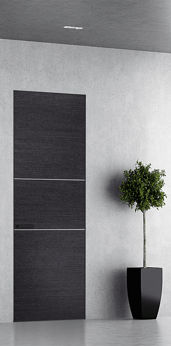 AVANTI 2H BLACK APRICOT INVISIBLE METAL FRAME BELLDINNI MODERN INTERIOR DOOR