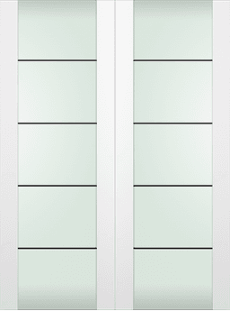 SMART PRO H3G 4H BLACK STRIPS VETRO POLAR WHITE DOUBLE BI-FOLD DOORS BELLDINNI MODERN INTERIOR DOOR - 2
