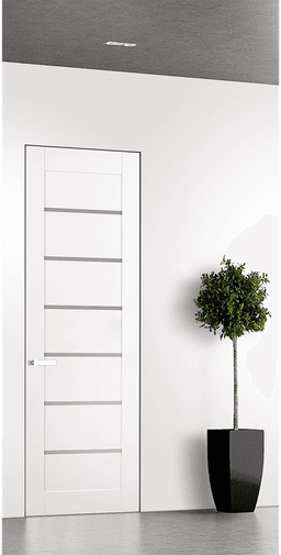 ALBA SNOW WHITE DOUBLE INVISIBLE METAL FRAME BELLDINNI MODERN INTERIOR DOOR - 1
