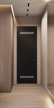 PERLA VETRO BLACK MATTE INVISIBLE METAL FRAME BELLDINNI MODERN INTERIOR DOOR - 1