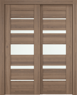 AVON 07-03 VETRO PECAN NUTWOOD BYPASS DOORS BELLDINNI MODERN INTERIOR DOOR - 1