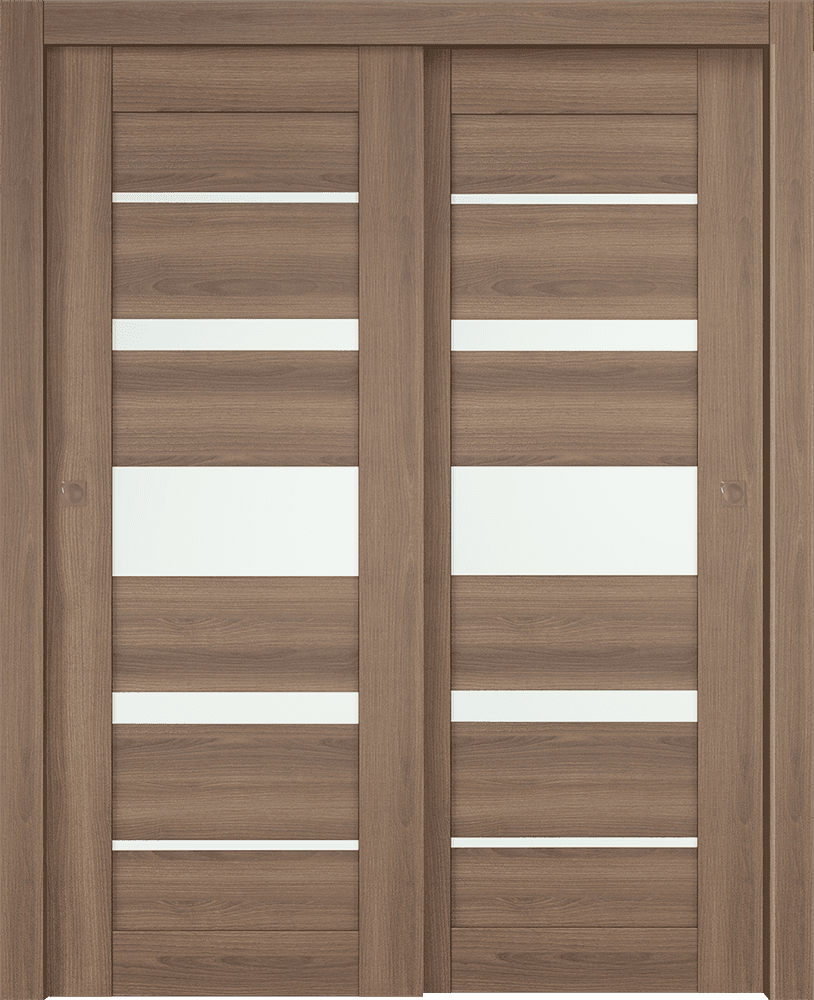 AVON 07-03 VETRO PECAN NUTWOOD BYPASS DOORS BELLDINNI MODERN INTERIOR DOOR - 1