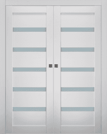 LEORA VETRO BIANCO NOBLE DOUBLE POCKET BELLDINNI MODERN INTERIOR DOOR - 1