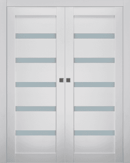 LEORA VETRO BIANCO NOBLE DOUBLE POCKET BELLDINNI MODERN INTERIOR DOOR - 1