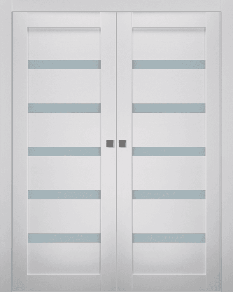 LEORA VETRO BIANCO NOBLE DOUBLE POCKET BELLDINNI MODERN INTERIOR DOOR