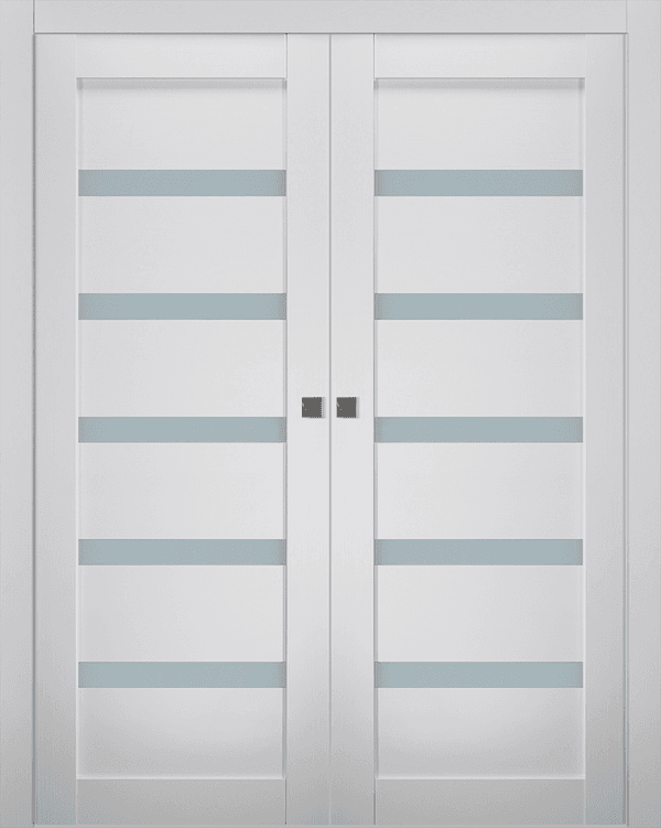 LEORA VETRO BIANCO NOBLE DOUBLE POCKET BELLDINNI MODERN INTERIOR DOOR