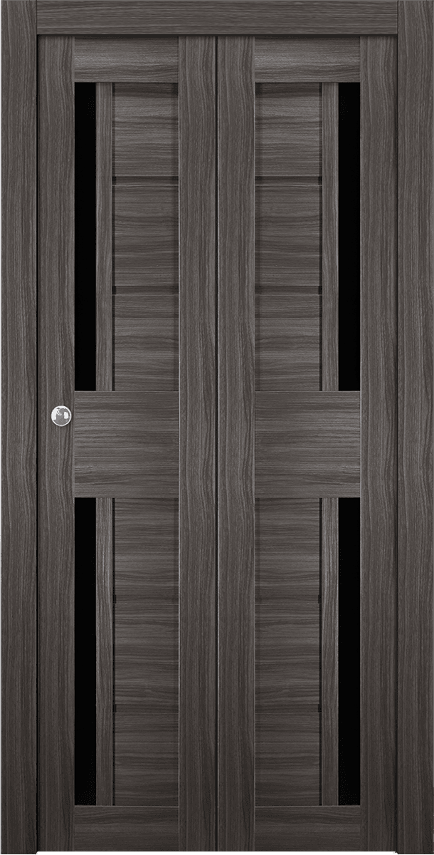 ESTA BLACK VETRO GRAY OAK DOUBLE BI-FOLD BELLDINNI MODERN INTERIOR DOOR - 1