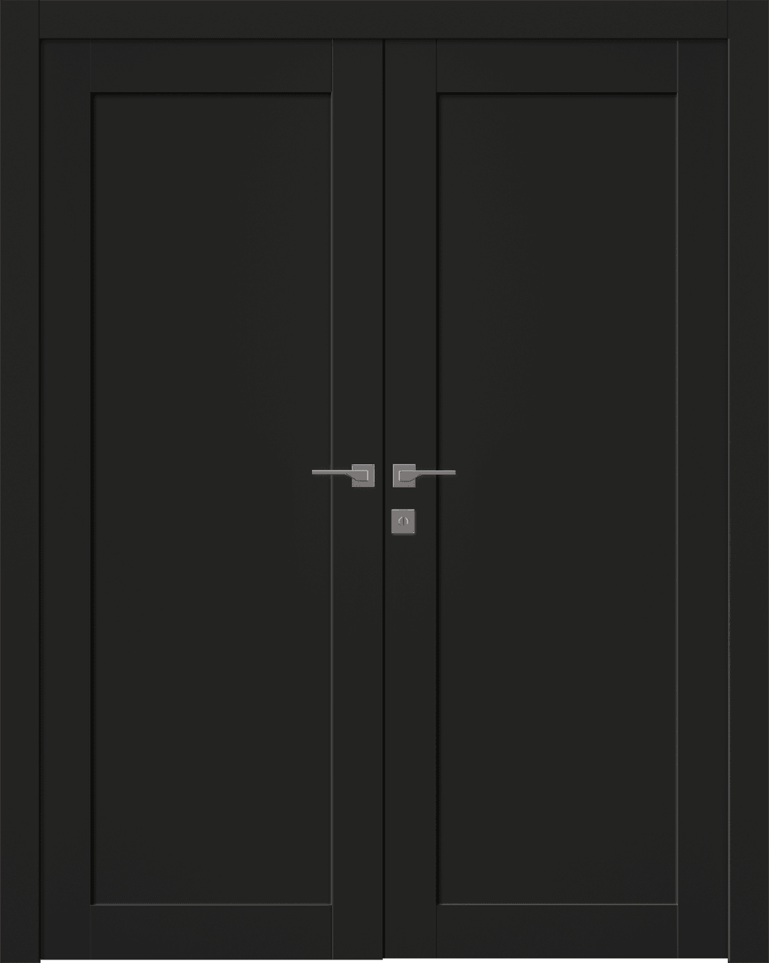 SHAKER 1 PANEL BLACK MATTE DOUBLE DOORS BELLDINNI MODERN INTERIOR DOOR - 1