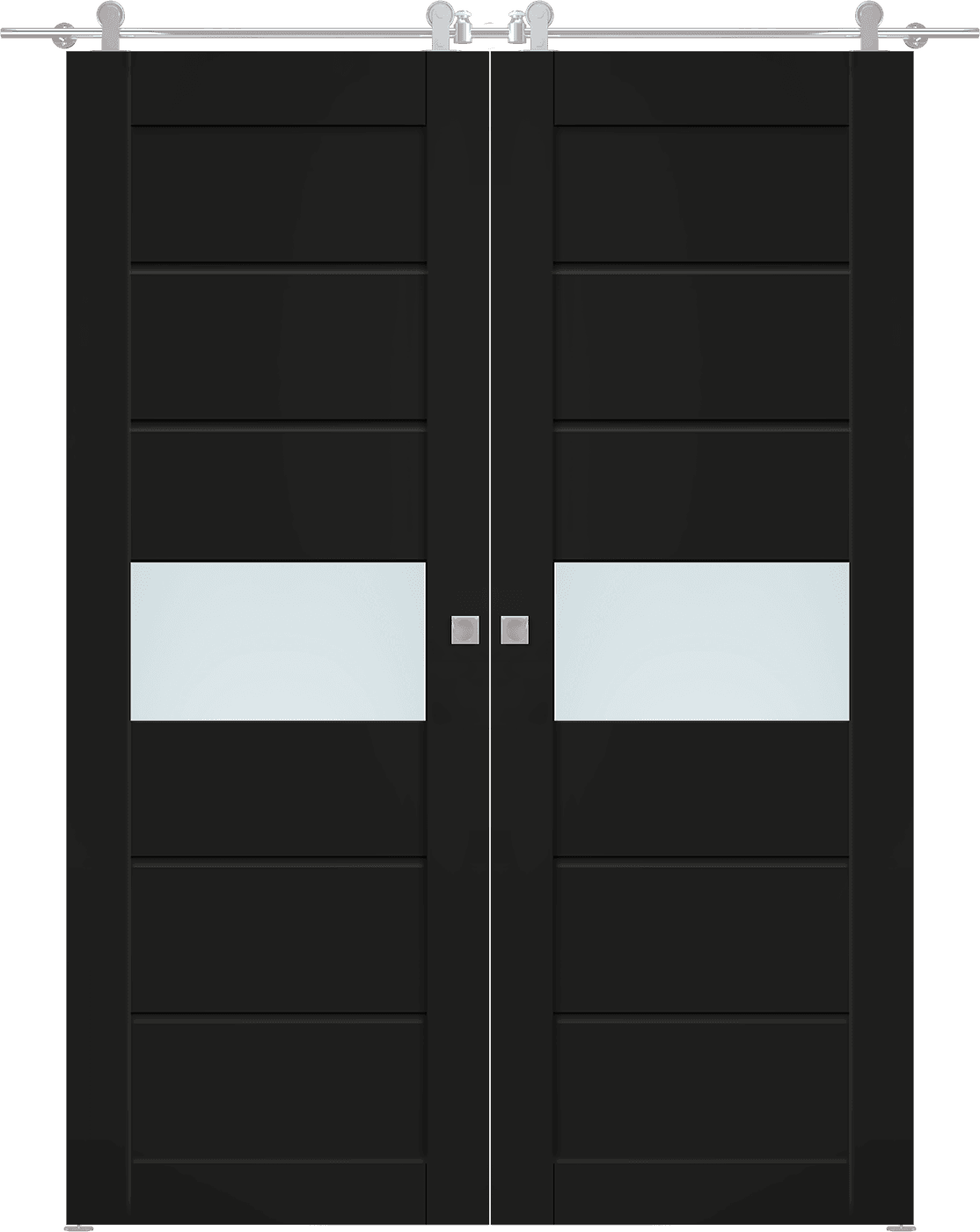 EDNA VETRO BLACK MATTE DOUBLE BARN BELLDINNI MODERN INTERIOR DOOR - 1