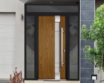 Single Modern Steel Exterior Door Deux 1713 Natural Oak - 10